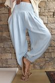Annie Cushion Cotton Cuff Barrel Pant Bridgerton Blue